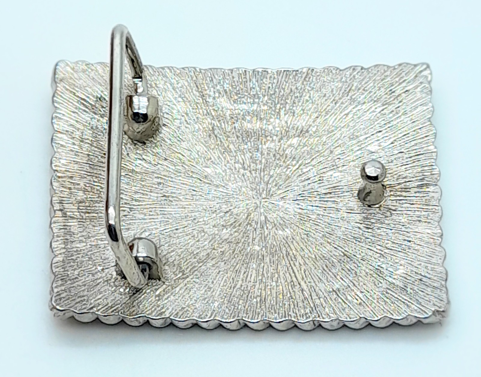 Fashion boho style classic oblong Belt Buckle Silver Metal royal blue rhinestone