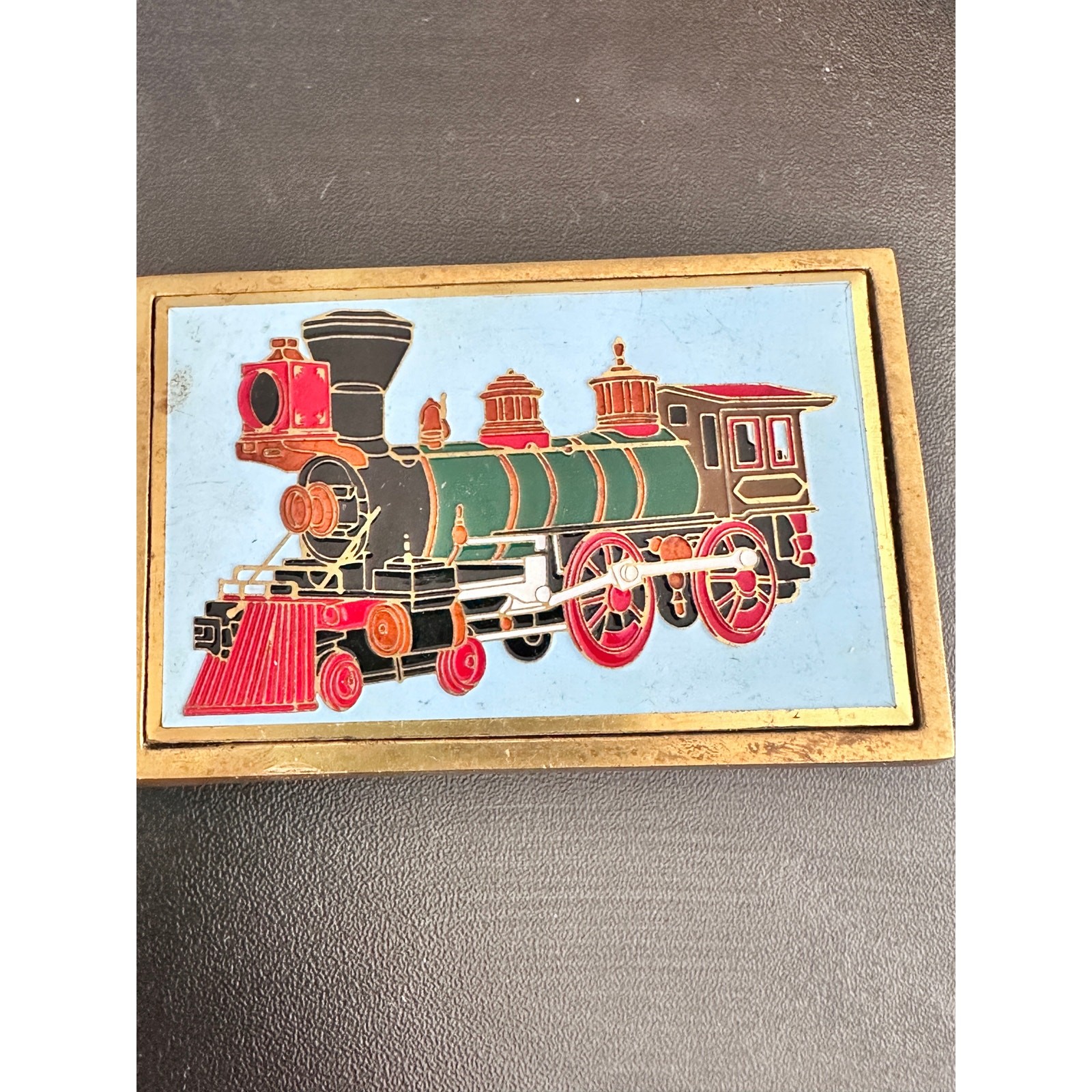 83 Vintage Stram Engine Train NAP Inc. Solid Brass F05 3.25 Belt Buckle