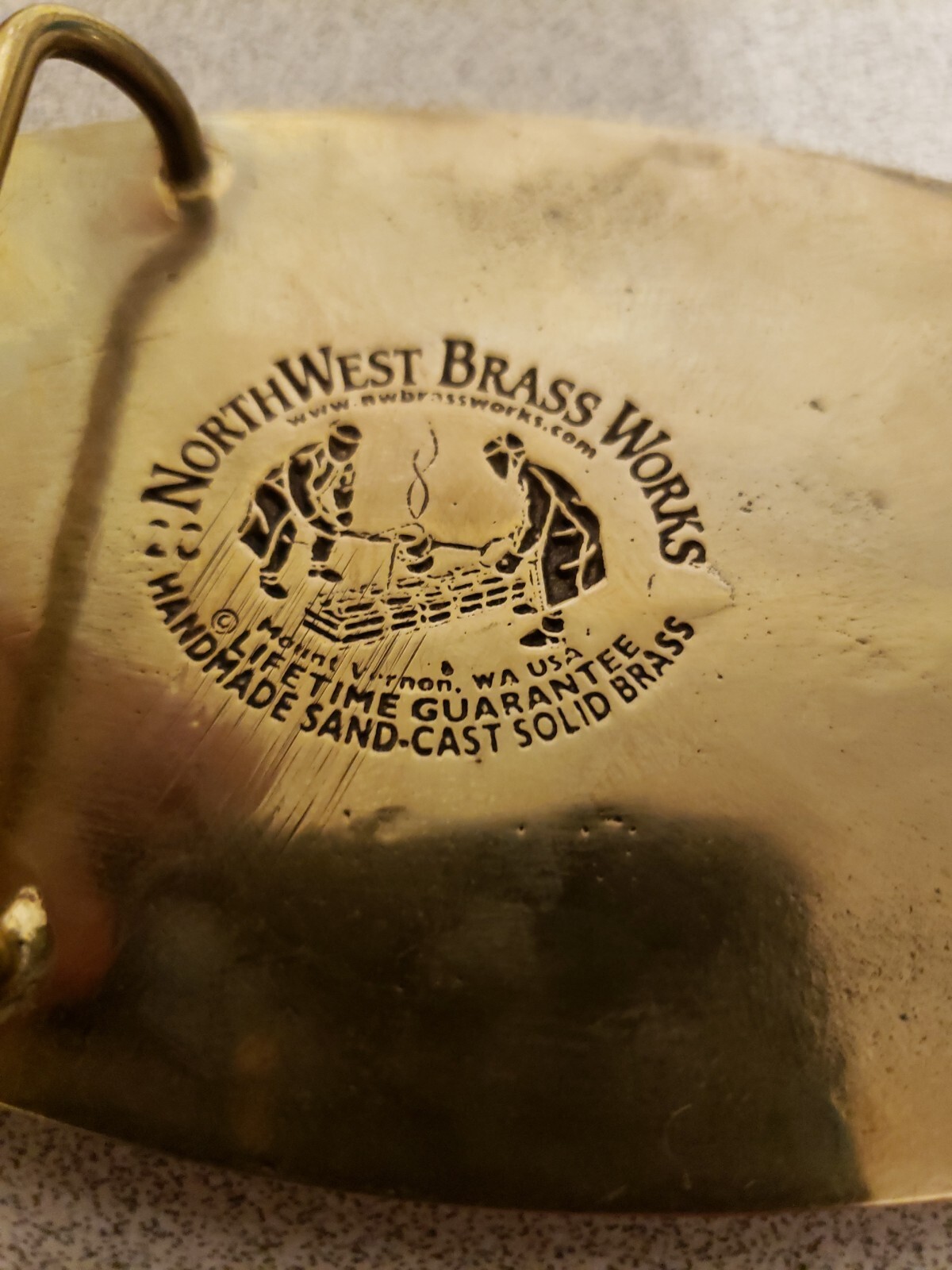 Willamette Carpenter Training Center Belt Buckle HANDMADE SAND-CAST SOLID BRASS