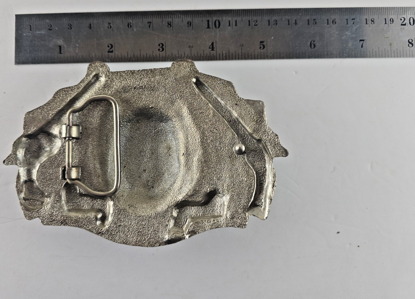 Rare Men&rsquo;s/Women’s Silver Metal Skull Western Belt Buckle