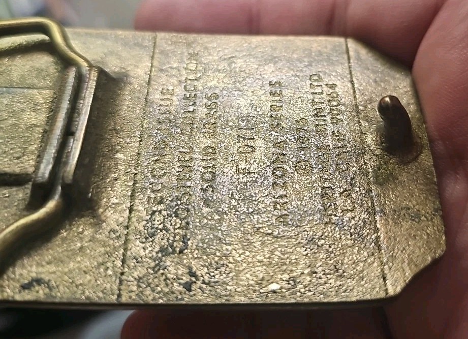 Vintage Brass Belt BUCKLE ARIZONA Statehood 1912 3.25&Prime;x2&Prime;