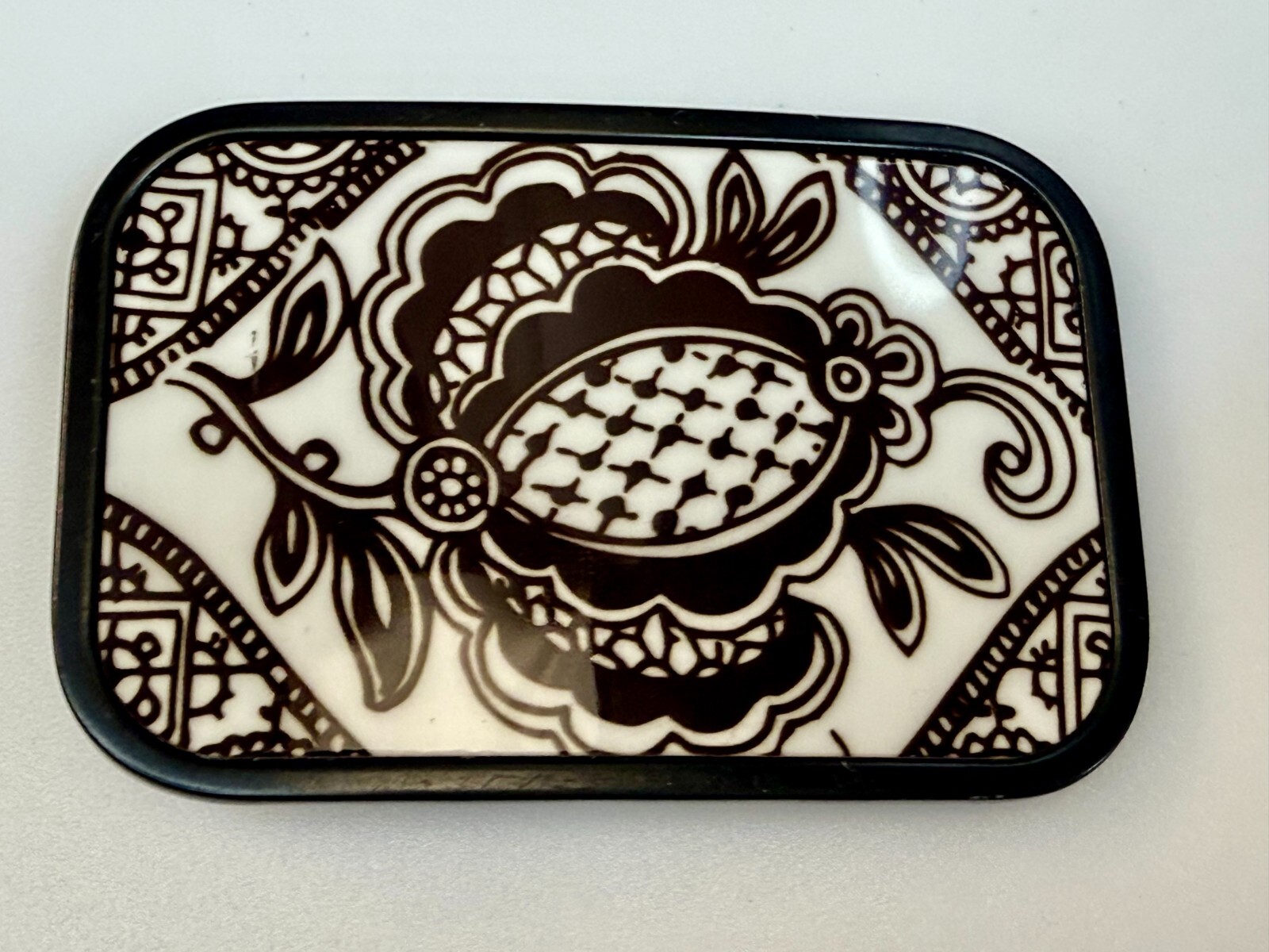Flower Art Floral Theme Hand Painted Enamel Belt Buckle by Buckle Down