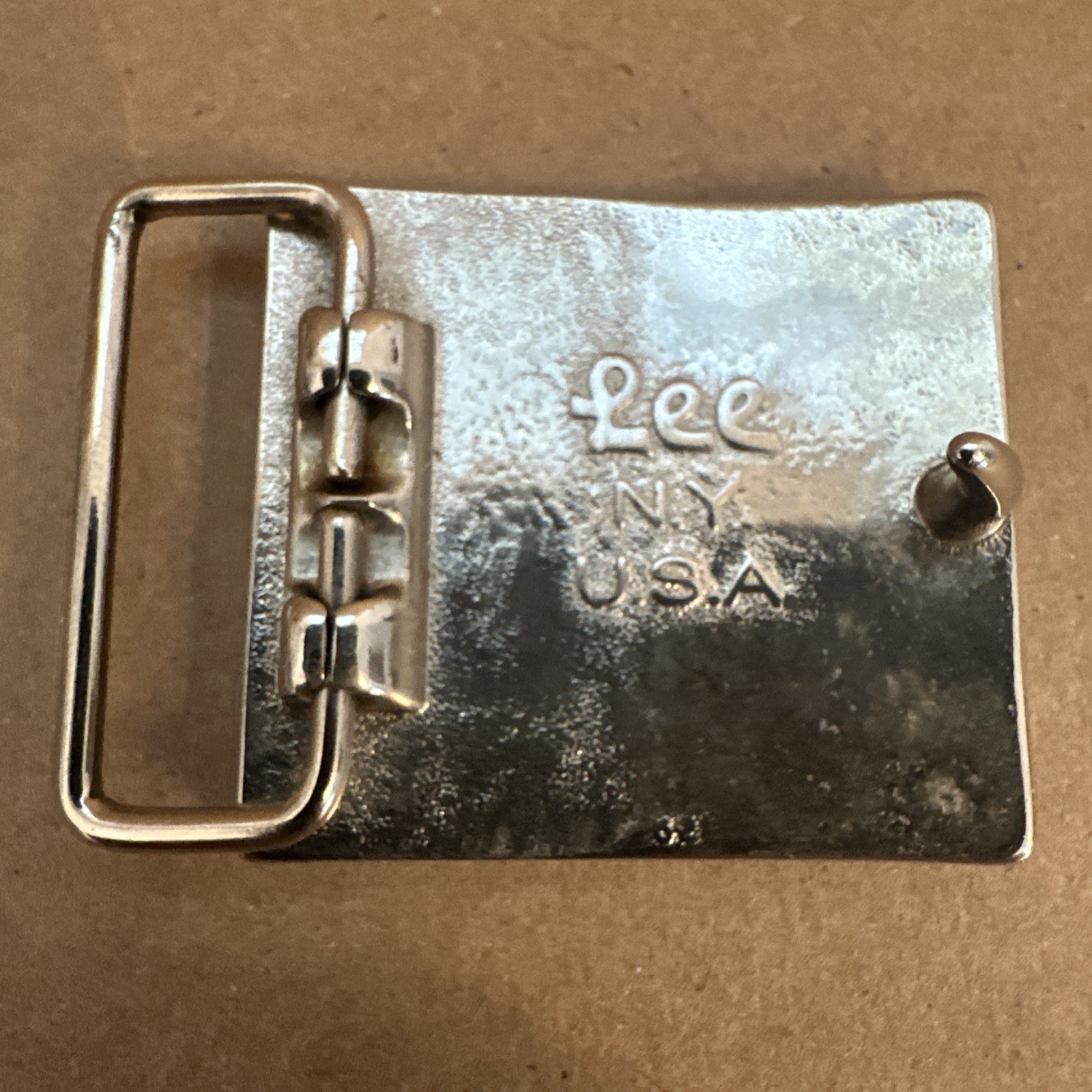 Vintage LEE Jeans Monogram Belt Buckle (70s) Cowboy/Western K ORANGE SPARKLE! K