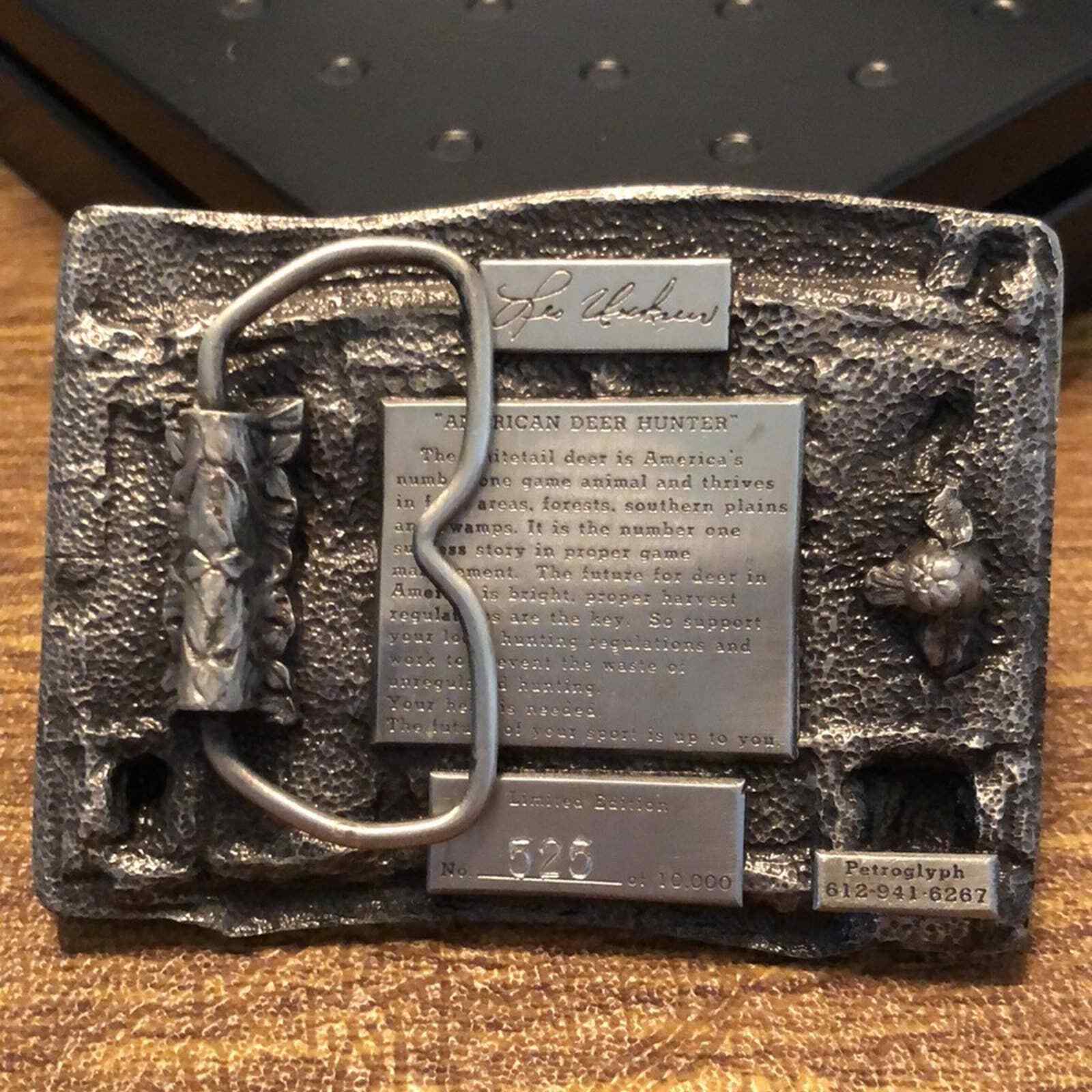 American Deer Hunter No. 1 Game Animal Pewter Tone Hunting Belt Buckle