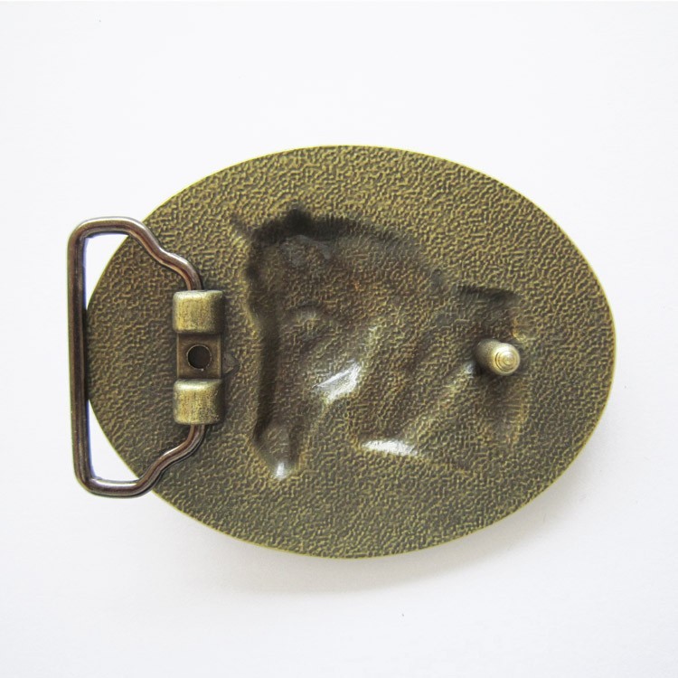 Western Decor Antiqued Bronze Plated Horsehead Belt Buckle
