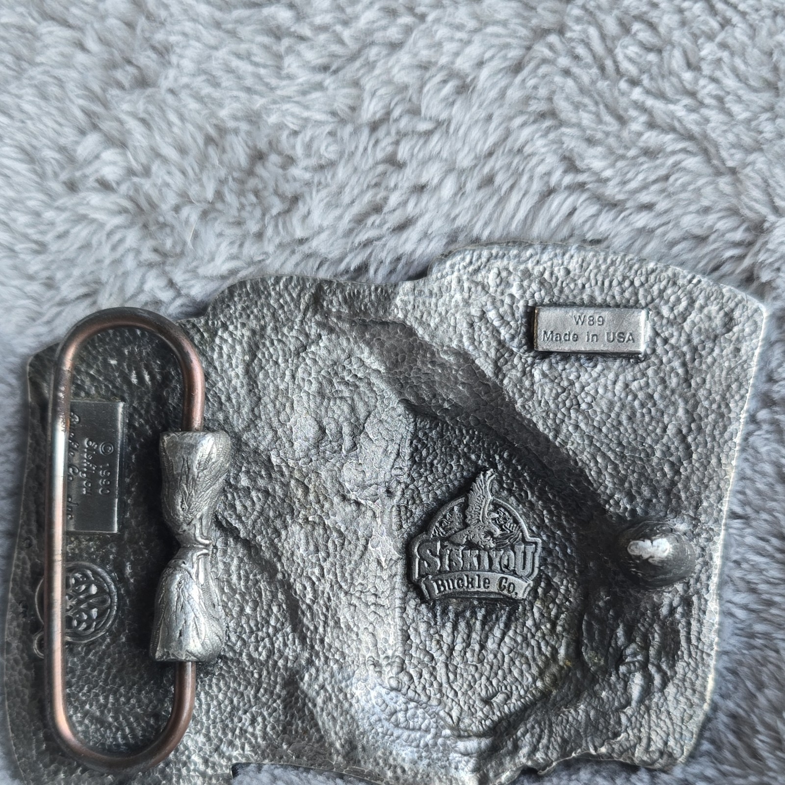 Siskiyou Buckle Co. W89 Metal Western Belt Buckle Eagle USA Flag Fits 1.5&Prime;