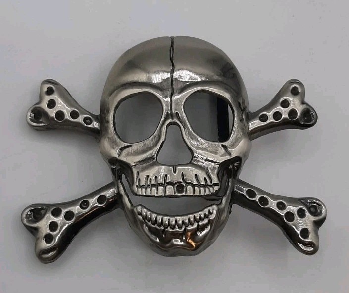 Skull Belt Buckle Skeleton Gothic Metal Biker 3d Authentic Punk Bones Death Drag