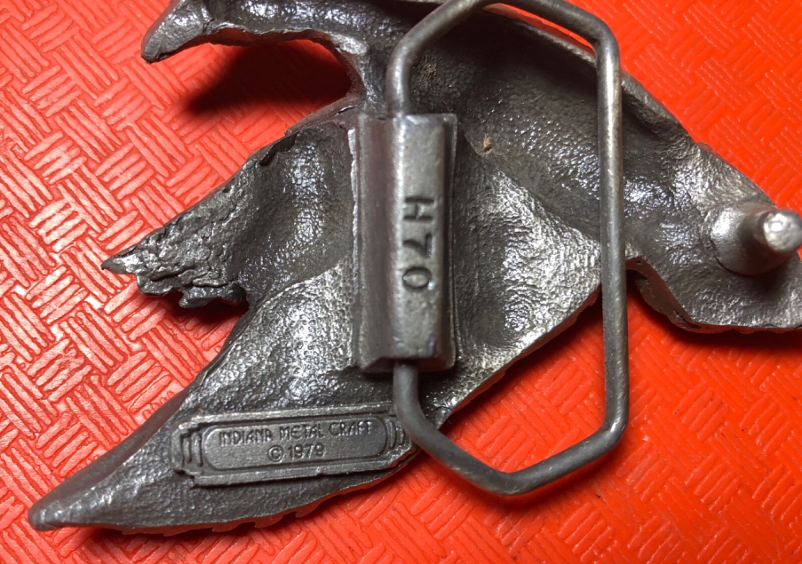 Cast Brass? 1979 BELT BUCKLE Indiana Metal Craft FLYING DUCK detailed