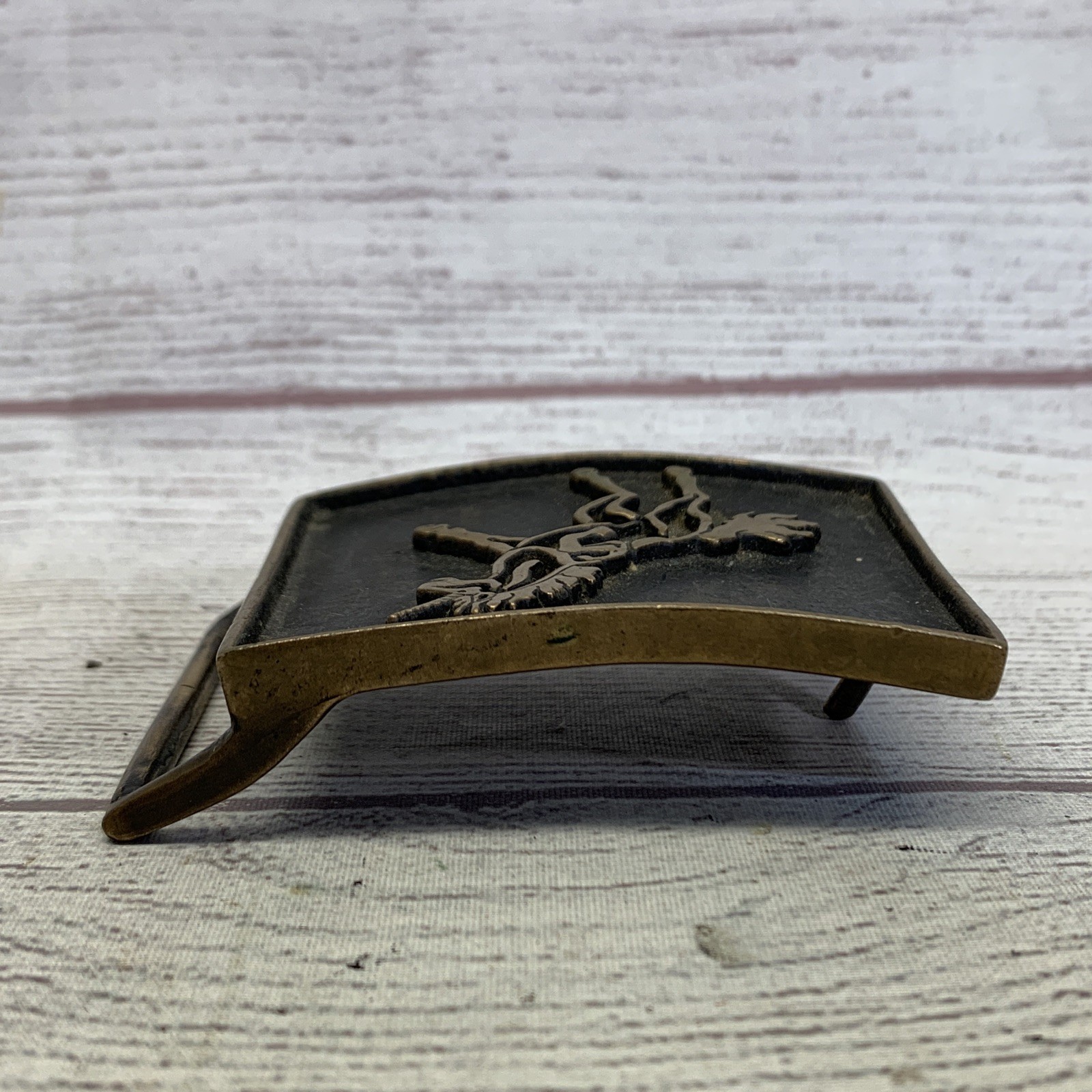 1980 J. Zerah Unicorn Handmade Solid Brass Belt Buckle Vintage Rare Horse
