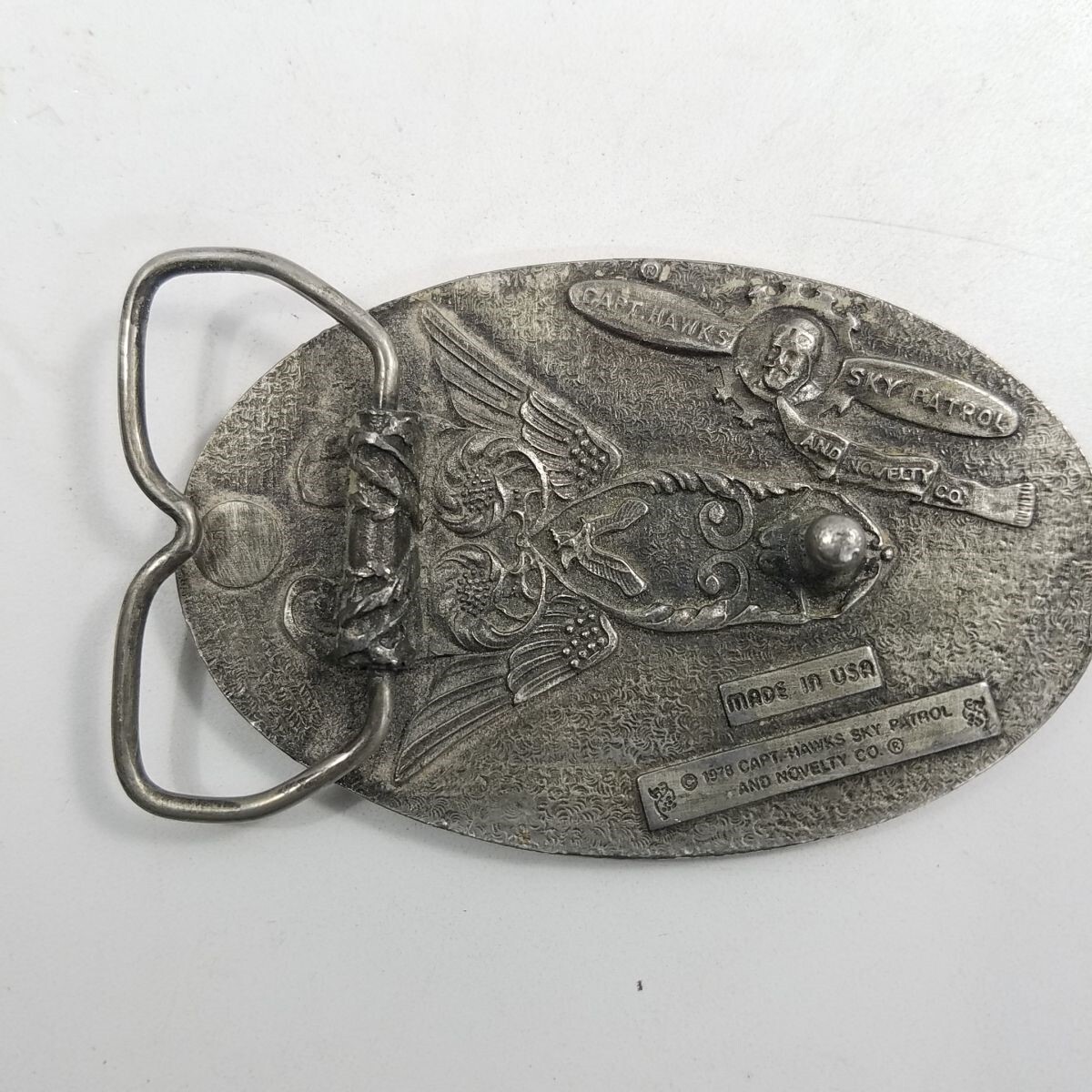 Masons Will Lay Anything Oval Mens Western Metal Belt Buckle Enamel Capt Hawks