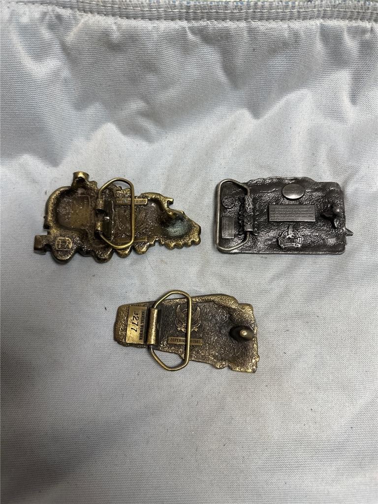 Vintage Train Belt Buckle Lot of Three Buckles, Railroad