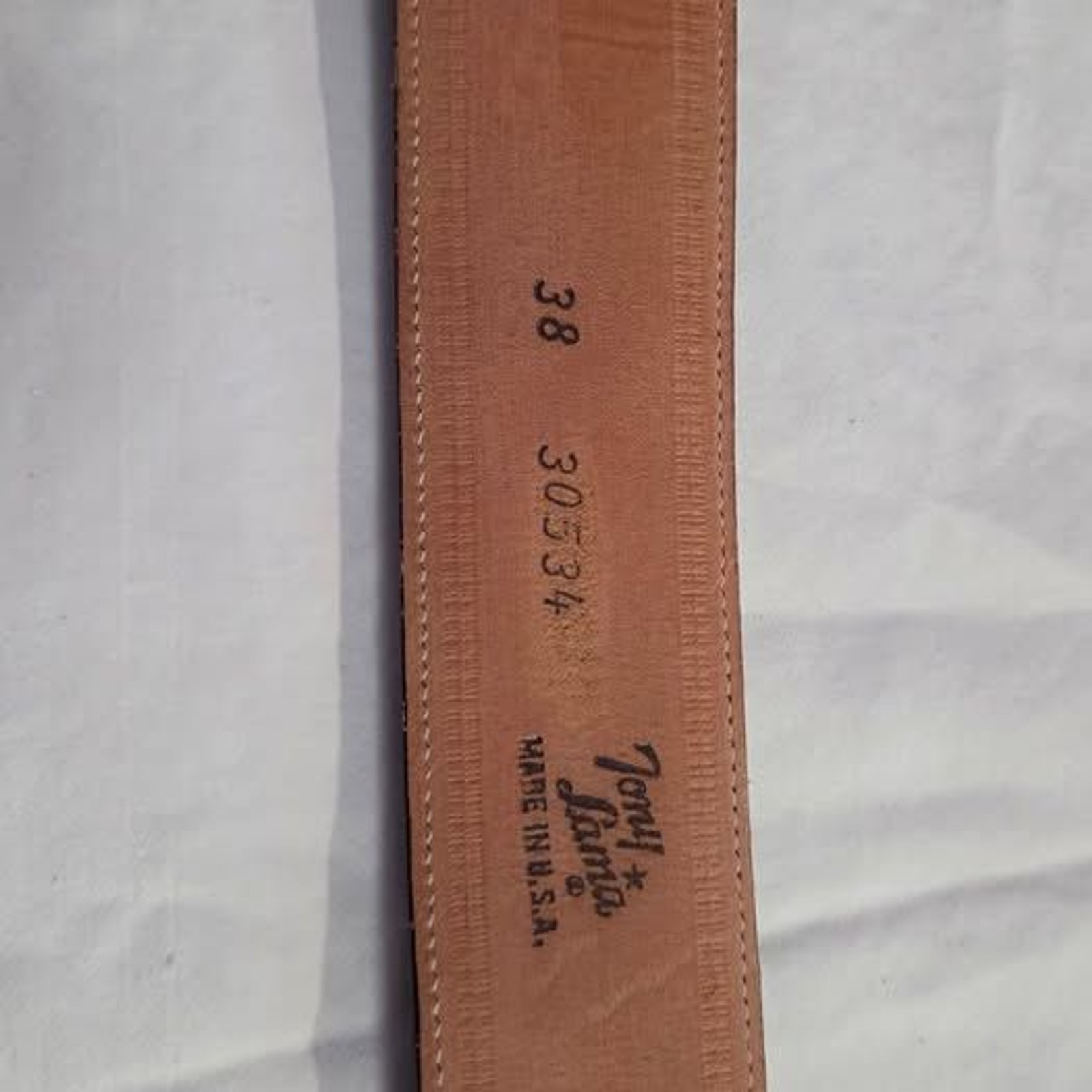 Vintage Tony Lama Belt by Holland San Angelo Sterling Silver and 14k Gold Buckle
