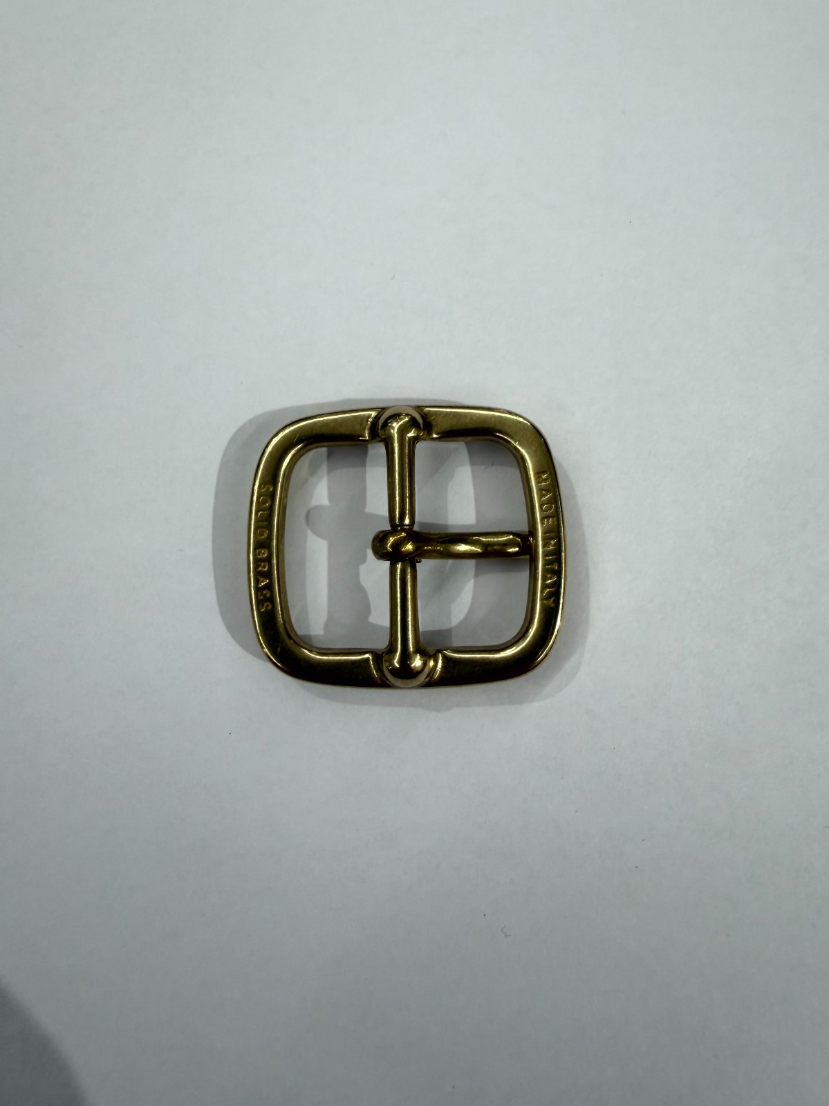 Solid Brass Raw Brass Center Bar Belt Buckle Made in Italy Fits 1&Prime; Belt Strap