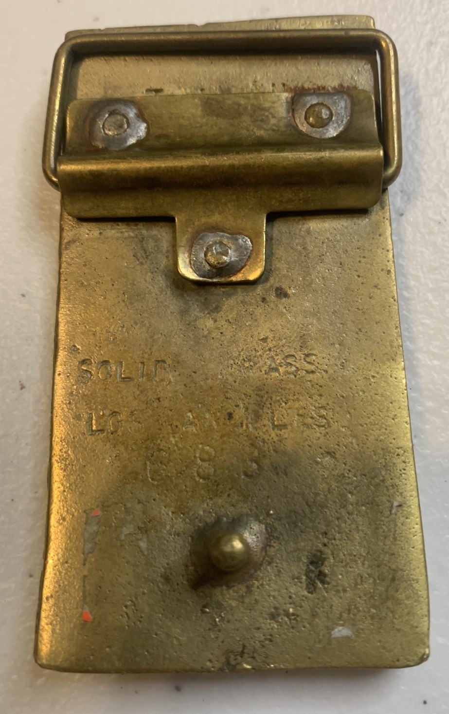 Vintage Solid Brass Budweiser belt buckle Los Angeles 683 free shipping USA