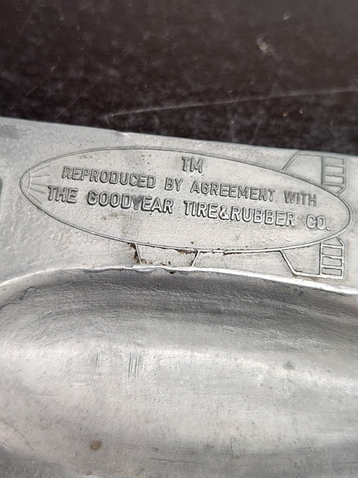 Goodyear Belt Buckle Blimp Zeppelin Silver Tone 1974 Vintage