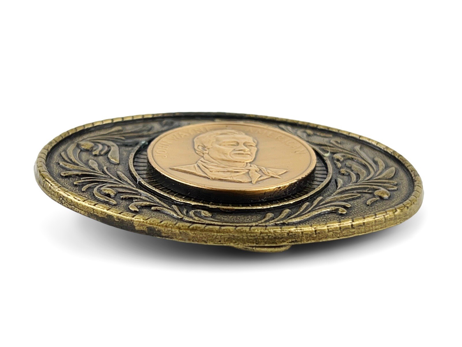 Vintage Metal Belt Buckle, Nice John Wayne American