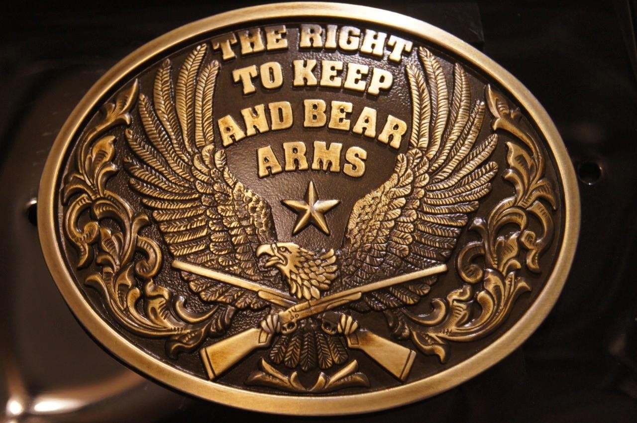 Nocona Belt Buckle Eagle The Right To Keep and Bear Arms 37964