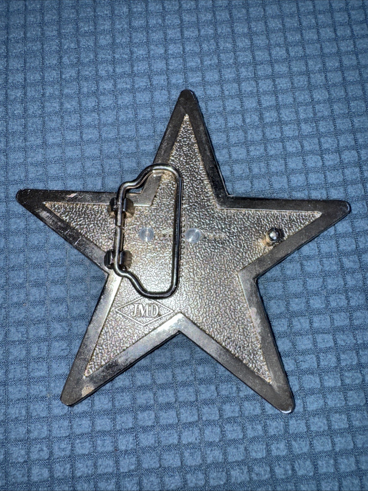 Famous Star and Straps JMD Belt Buckle 4.75” Silver Metal Vintage Men Women