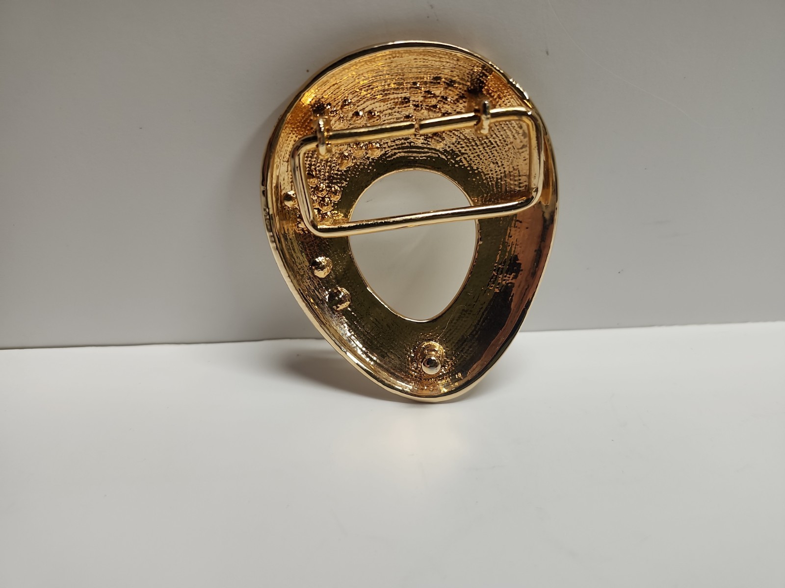 Gold Tone With Red Stone Belt Buckel Flower Design Belt Buckle