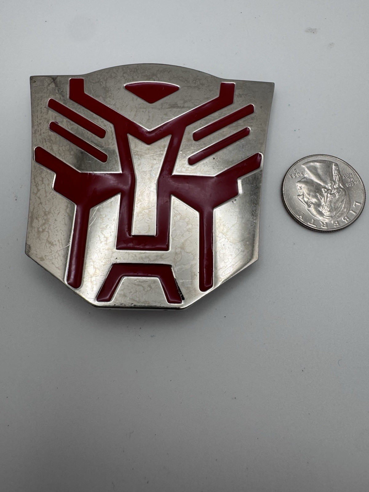 Transformers Autobot Red Chrome Design Belt Buckle Movie Character Read