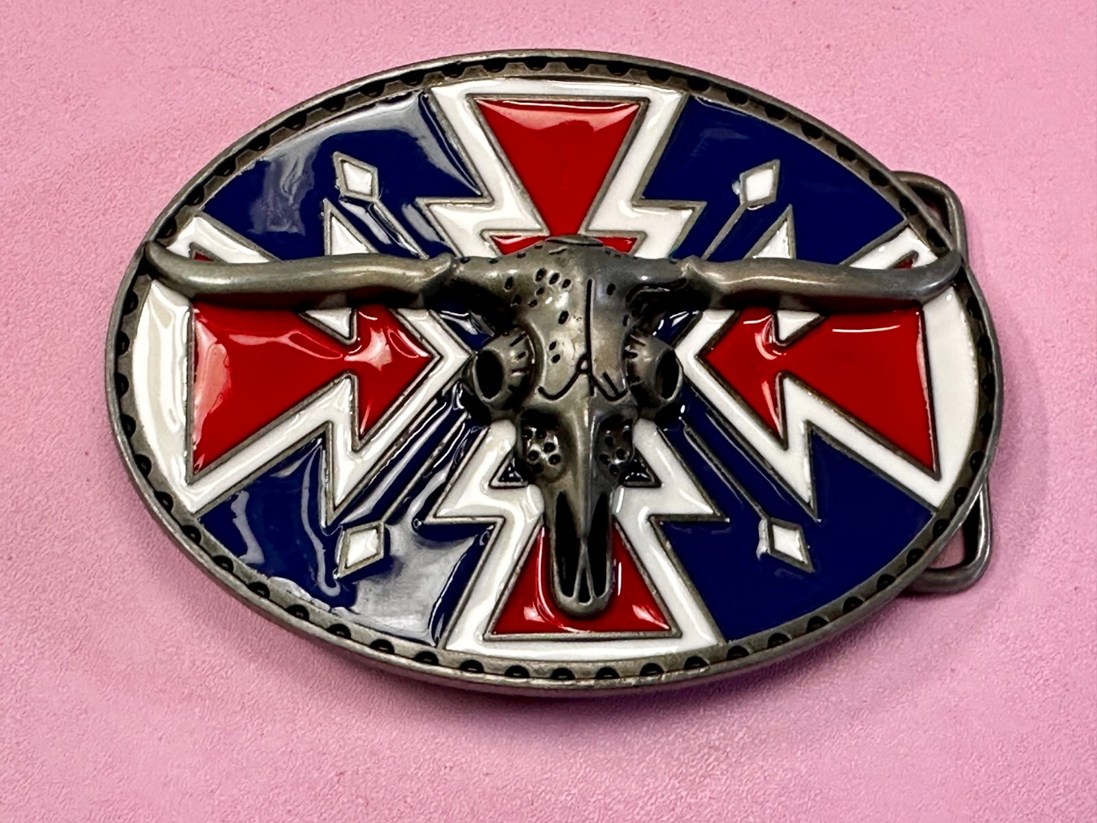 Longhorn Steer Bull Skull Southwestern Native American Vibe Belt Buckle