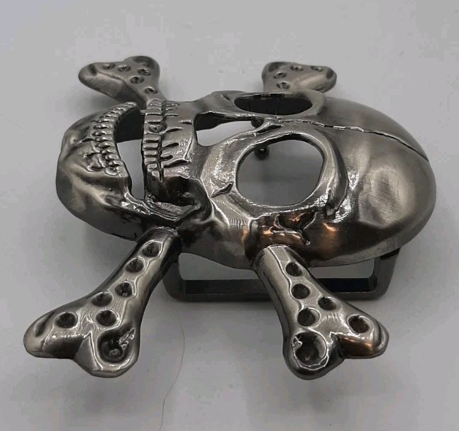 Skull Belt Buckle Skeleton Gothic Metal Biker 3d Authentic Punk Bones Death Drag
