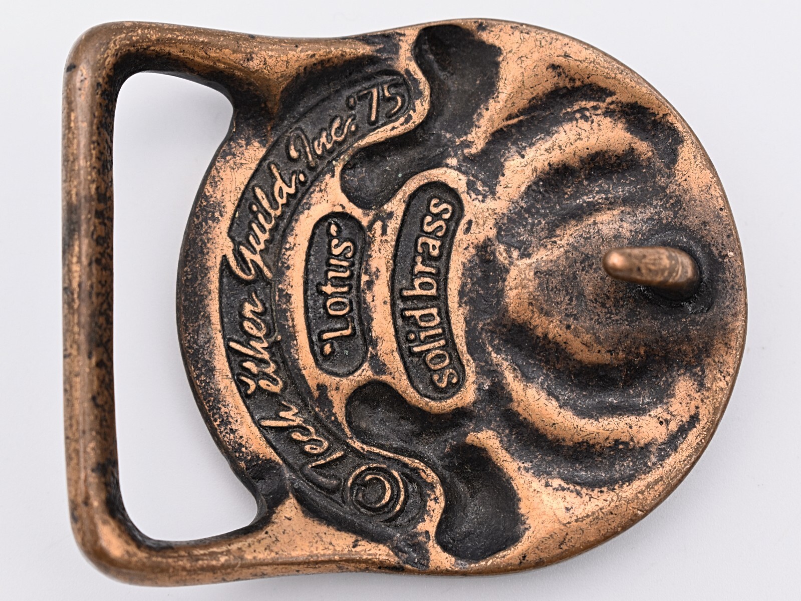 Tech Ether Guild « Lotus » Vintage Solid Brass Belt Buckle