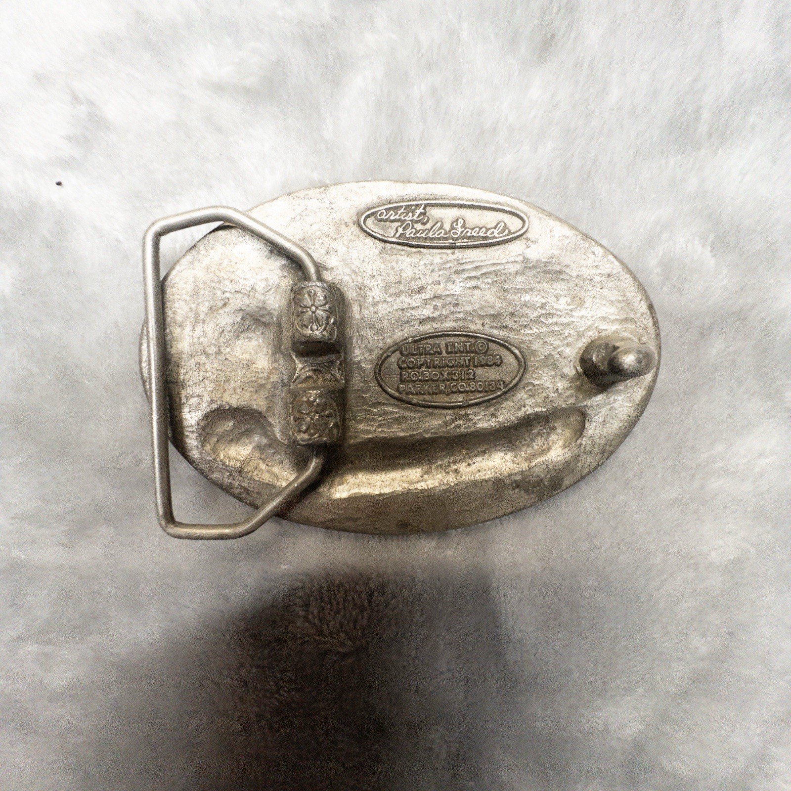 Vtg 1984 Paula Freed Artist Colorado Western Belt Buckle 3”x2.25”