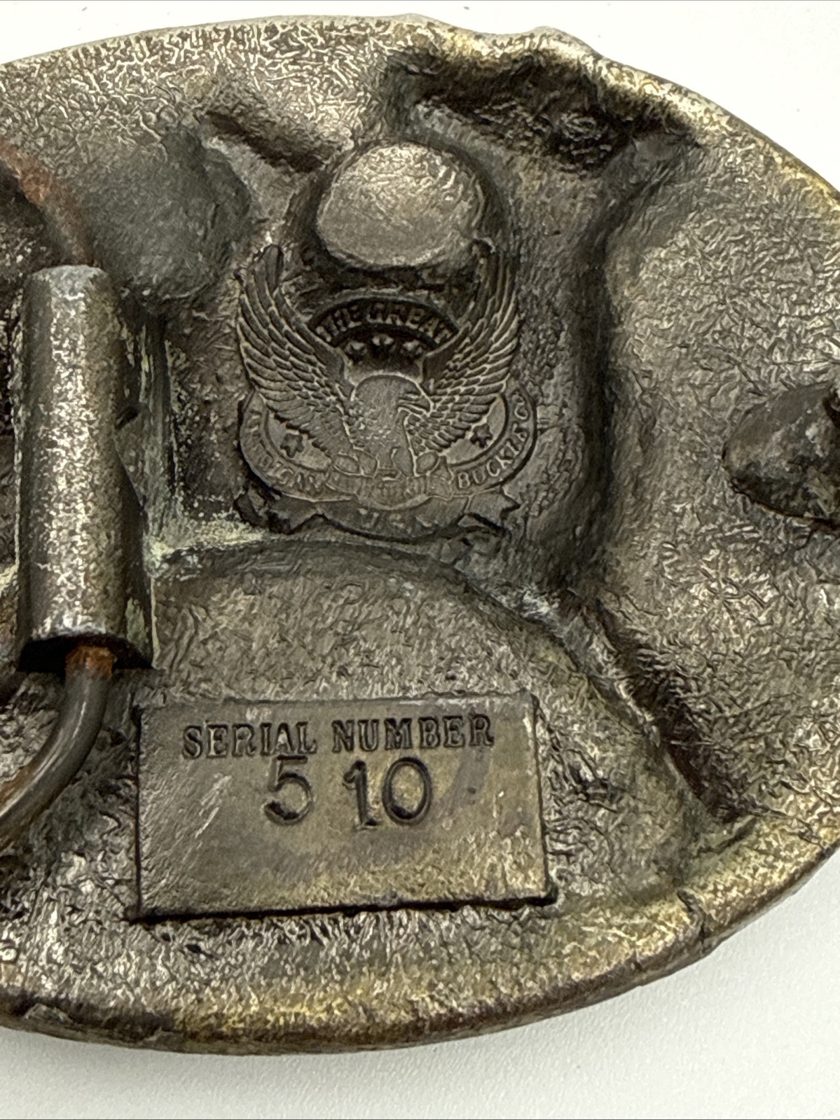 Stag Deer Belt Buckle Copyright 1981.Serial number 510. USA