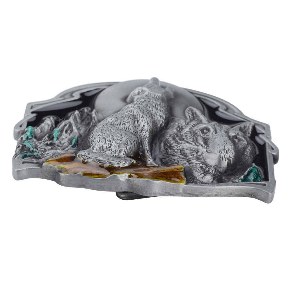 Wolf belt buckle for men&rsquo;s Western cowboy motorcycle riding