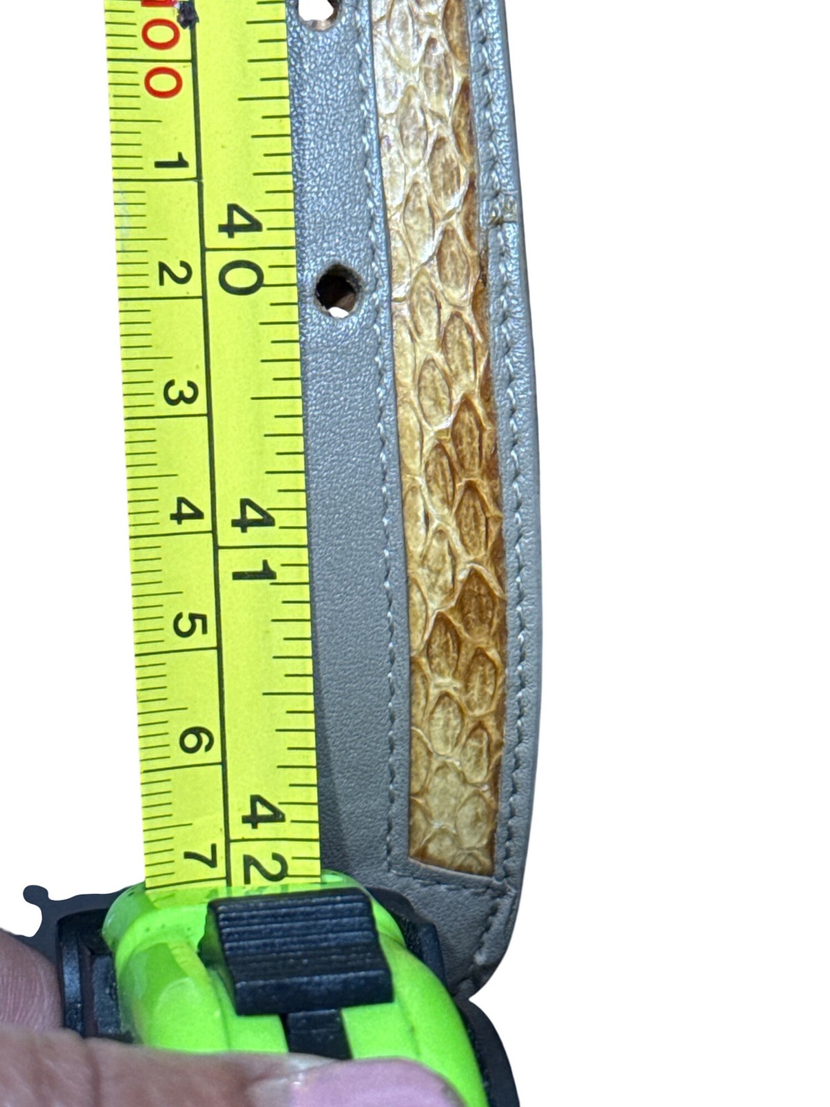 G.J. Deegan Sterling Silver Alligator Buckle Python Skin Belt 194g 925