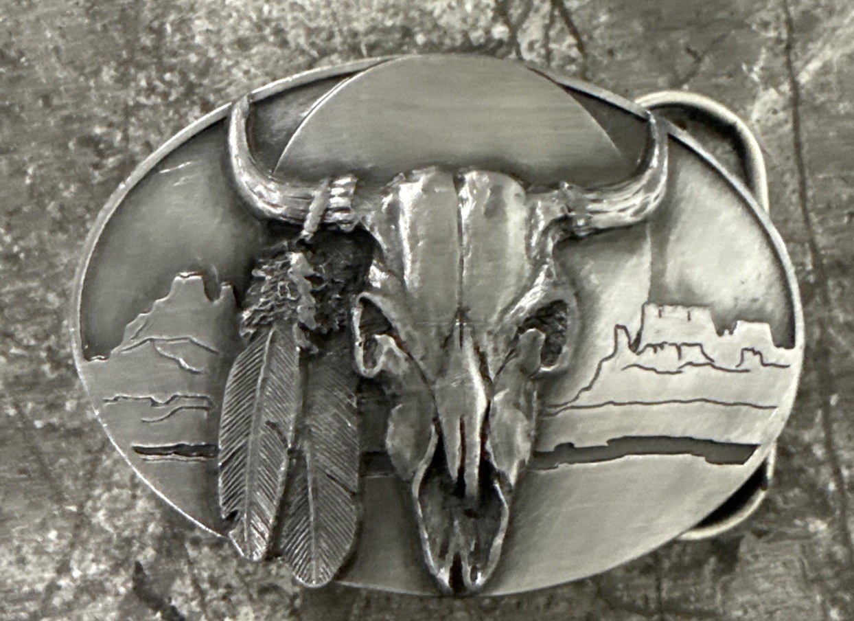 Vintage 1989 Arroyo Grande Buckle Longhorn Belt Buckle AG30 Made in USA