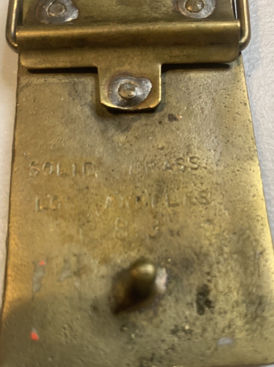 Vintage Solid Brass Budweiser belt buckle Los Angeles 683 free shipping USA