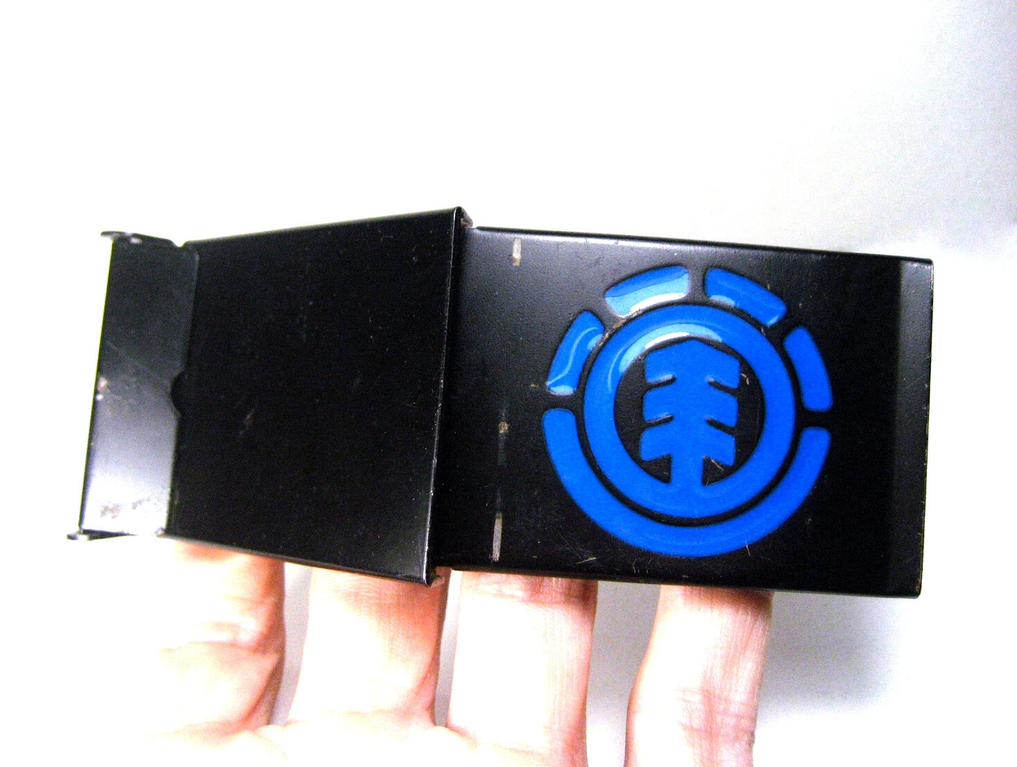Element Skateboards Belt Buckle Black Painted Steel Blue Enamel Logo 2 5/8&Prime; NICE