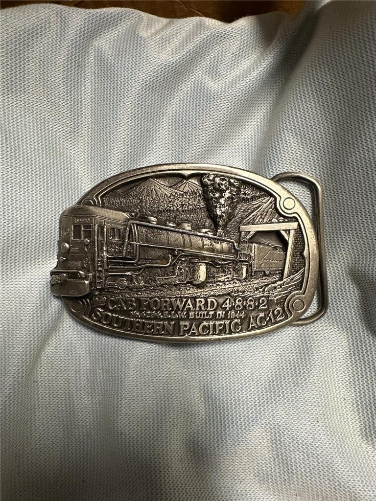 Vintage Southern Pacific Train Belt Buckle Cab Forward 4882