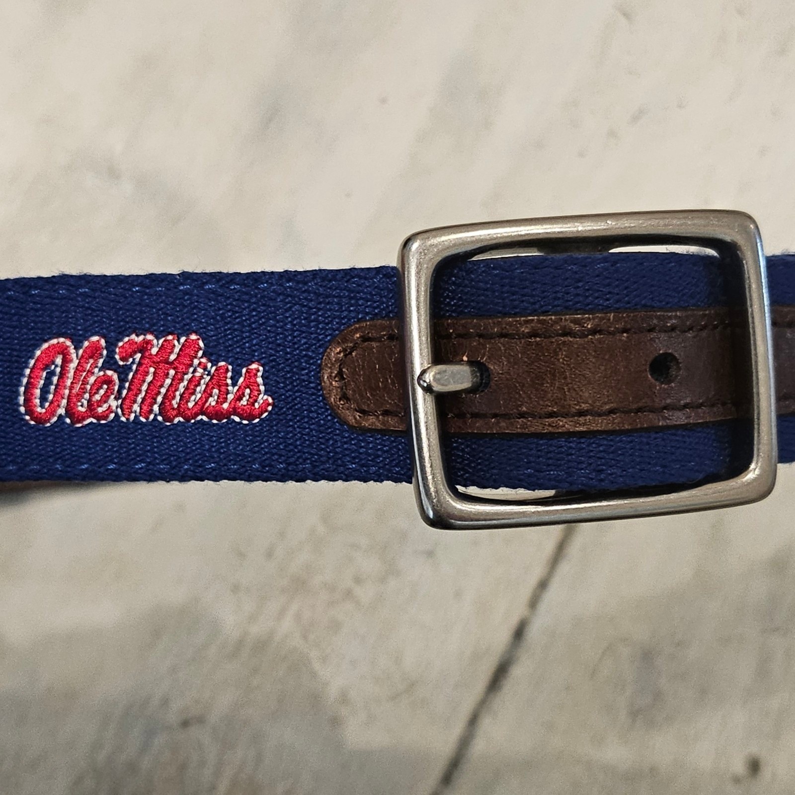 Jack Mason Old Miss Rebels Needlepoint Belt – Size 42×1.15&Prime;