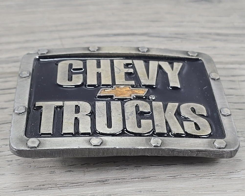 Buckles of America Masterpiece Collection Silver Tone Enamel Chevy Trucks Buckle