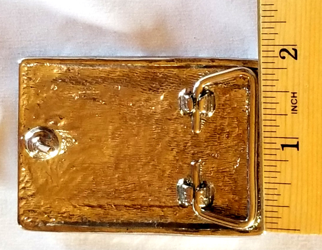 VTG Blank Belt Buckle Twisted Geometric Plate Art Deco Silver Tone Metal 1.75&Prime;