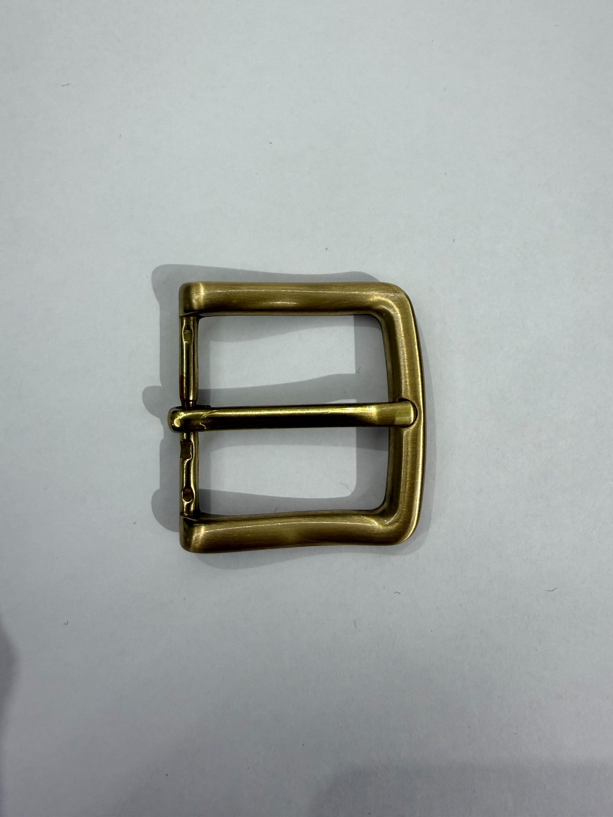 Solid Brass Satin Brass Belt Buckle Made in Italy Fits 1.57&Prime; Belt Strap