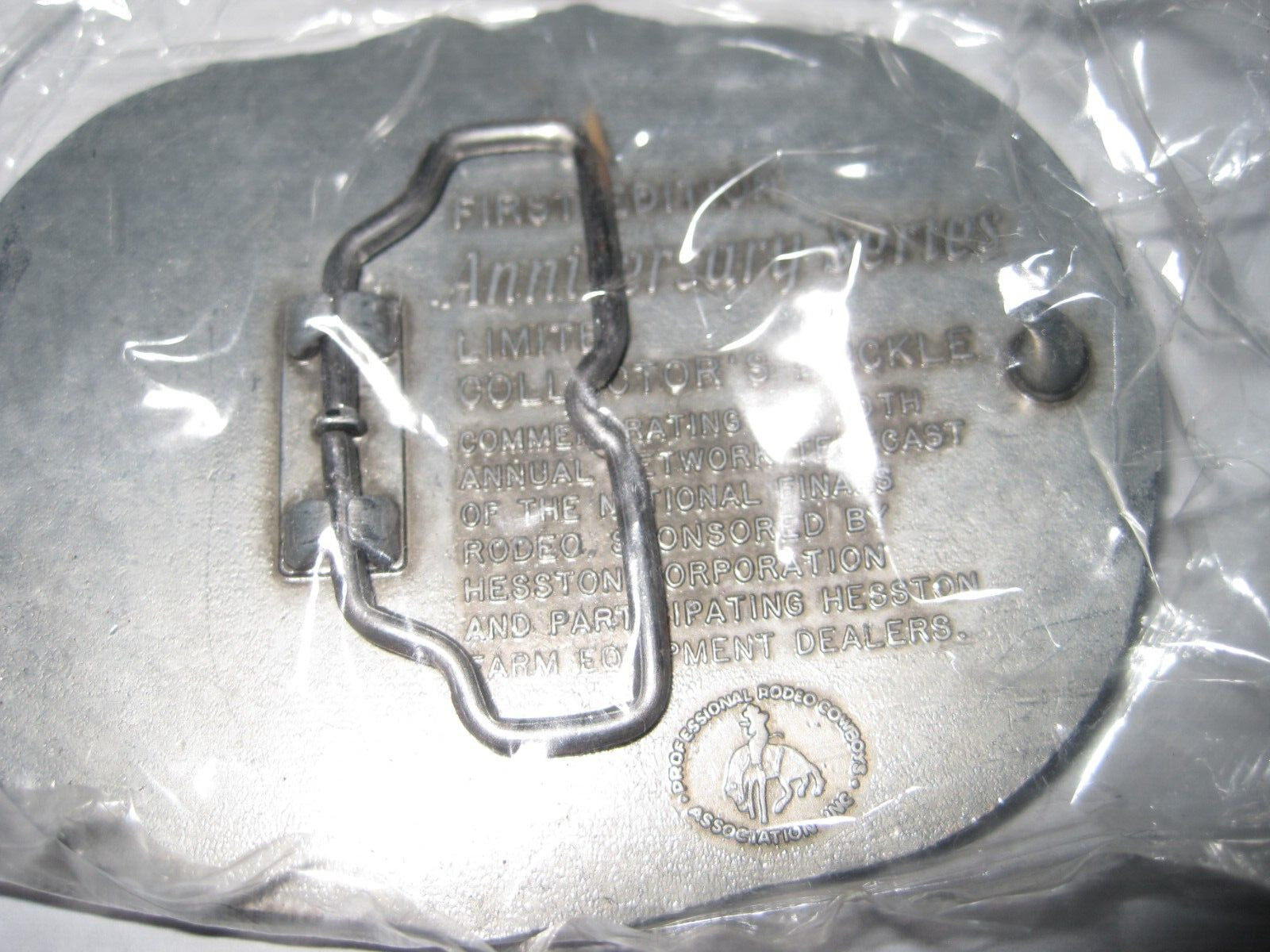National Finals Rodeo Hesston 1983 NFR Adult Cowboy Buckle New in Plastic