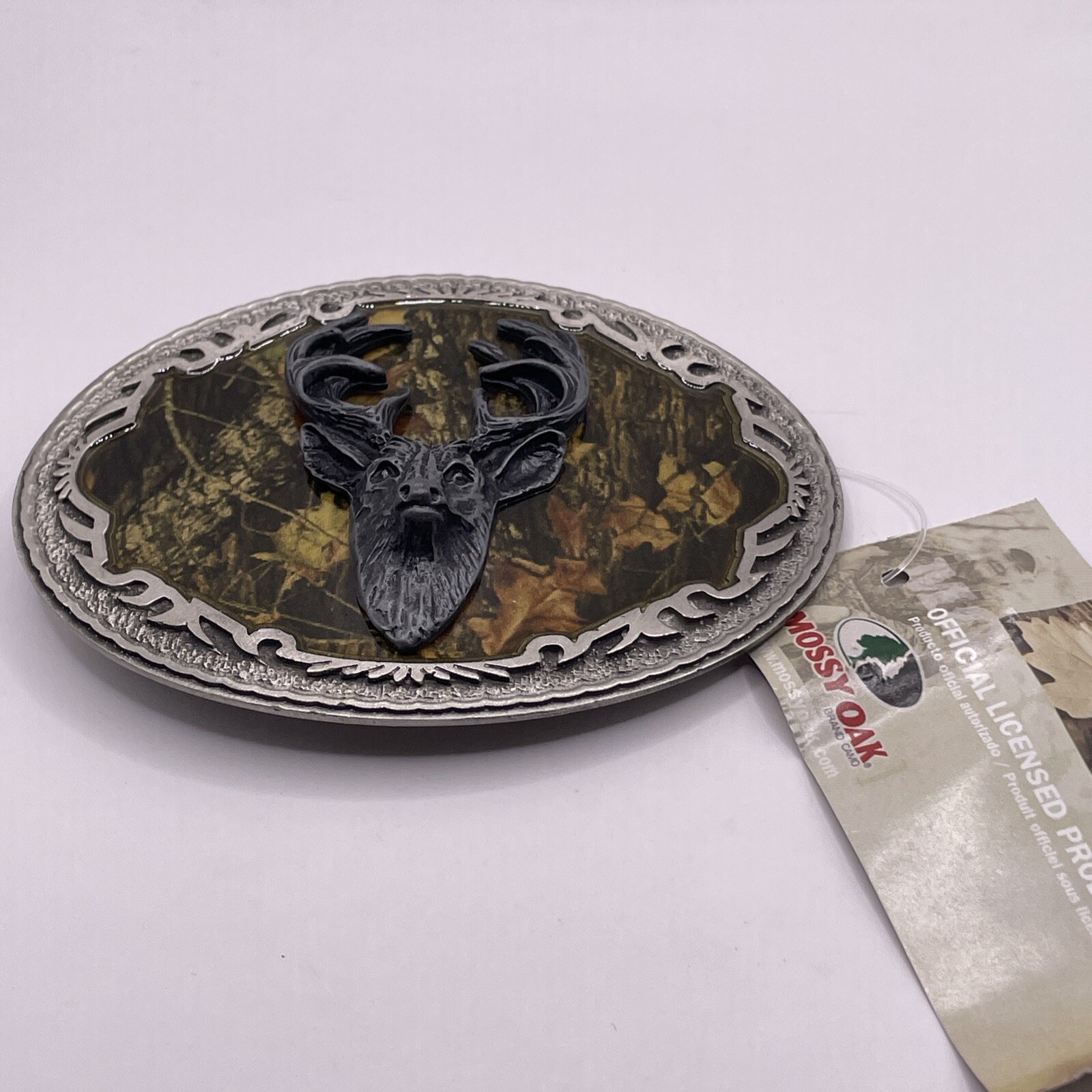 NOS MOSSY OAK BREAKUP DEER BUCK BELT BUCKLE EMI 2006 BBMO Legends West Hunting