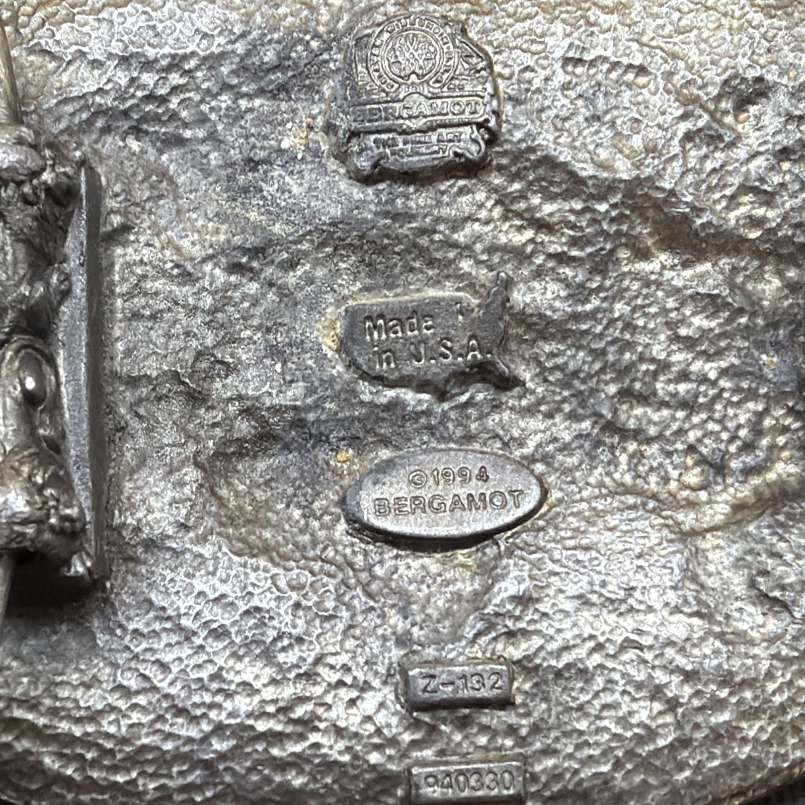 Rare 1994 Bergamot &lsquo;Genuine American Iron&rsquo; Motorcycle Belt Buckle-Enameled
