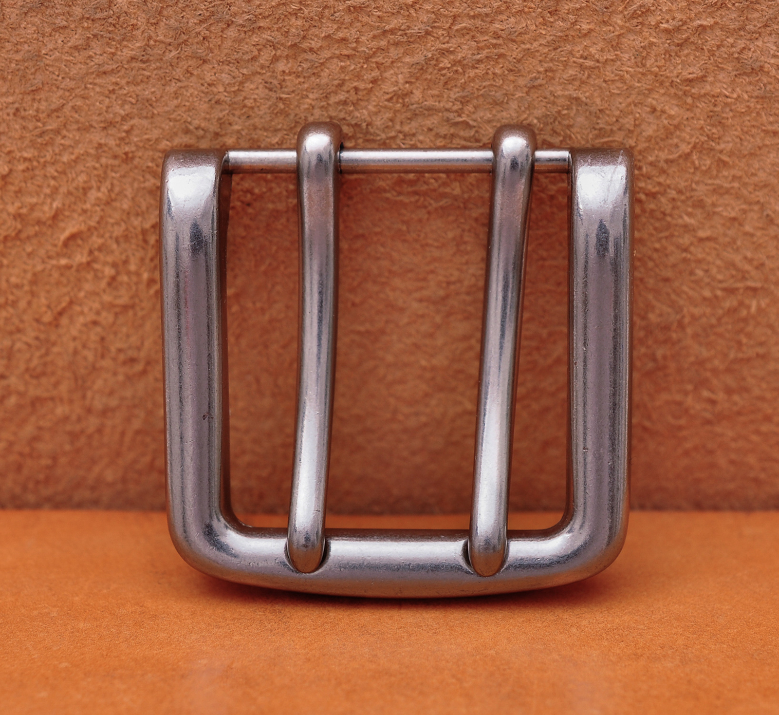 Men Heavy Double Tongue Pin Prong DIY Belt Buckle Fits 39MM Belt Straps Silver