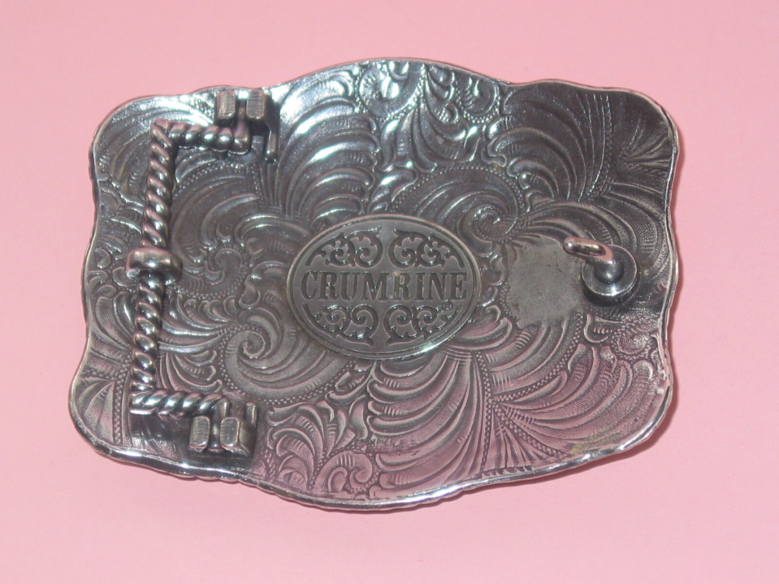 CRUMRINE Silver Plate & Gold Wash Flying Eagle Belt Buckle