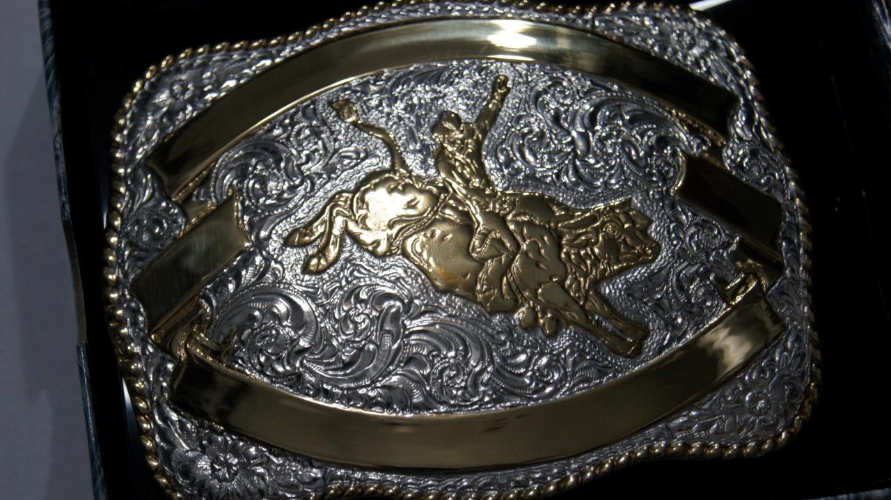 Crumrine Western Ribbon BULL RIDER Belt Buckle C04654