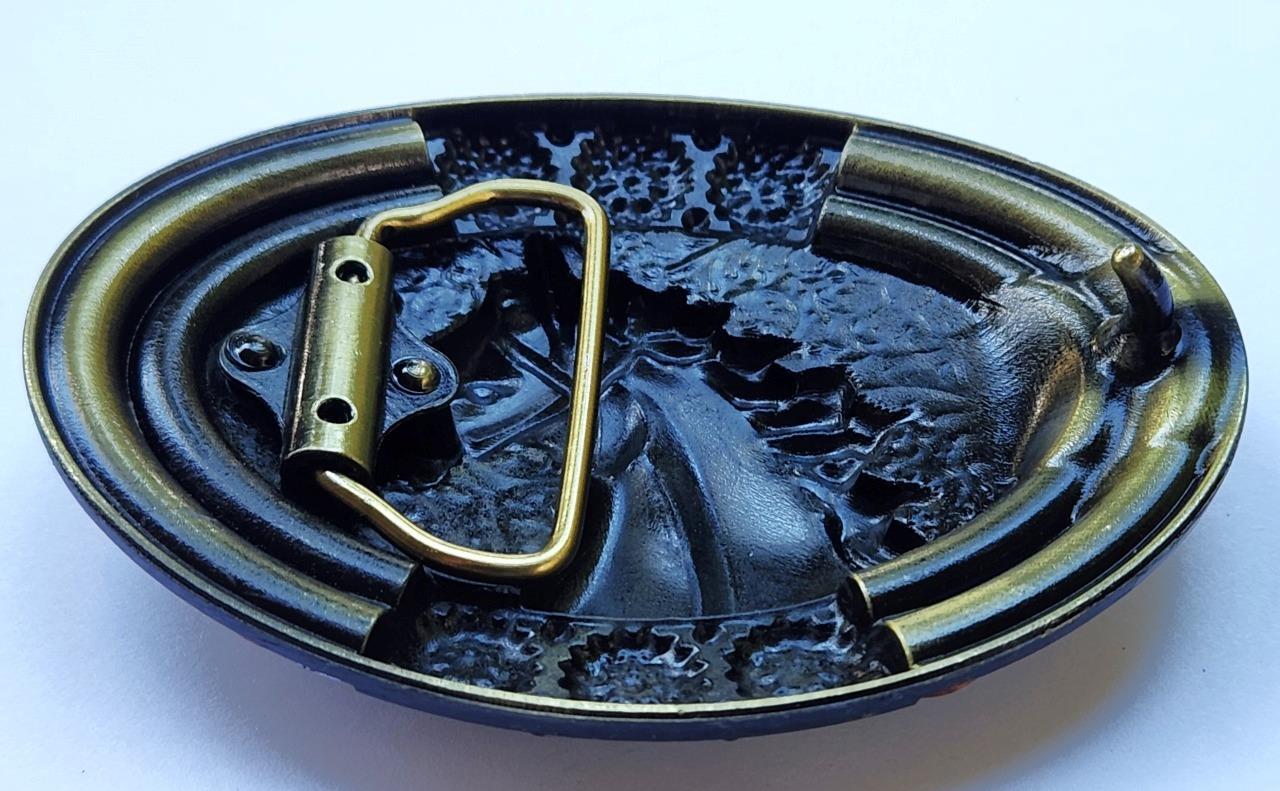 NEW HORSE HEAD WESTERN MULTICOLOR COWBOY ANIMAL 3-D BELT BUCKLE