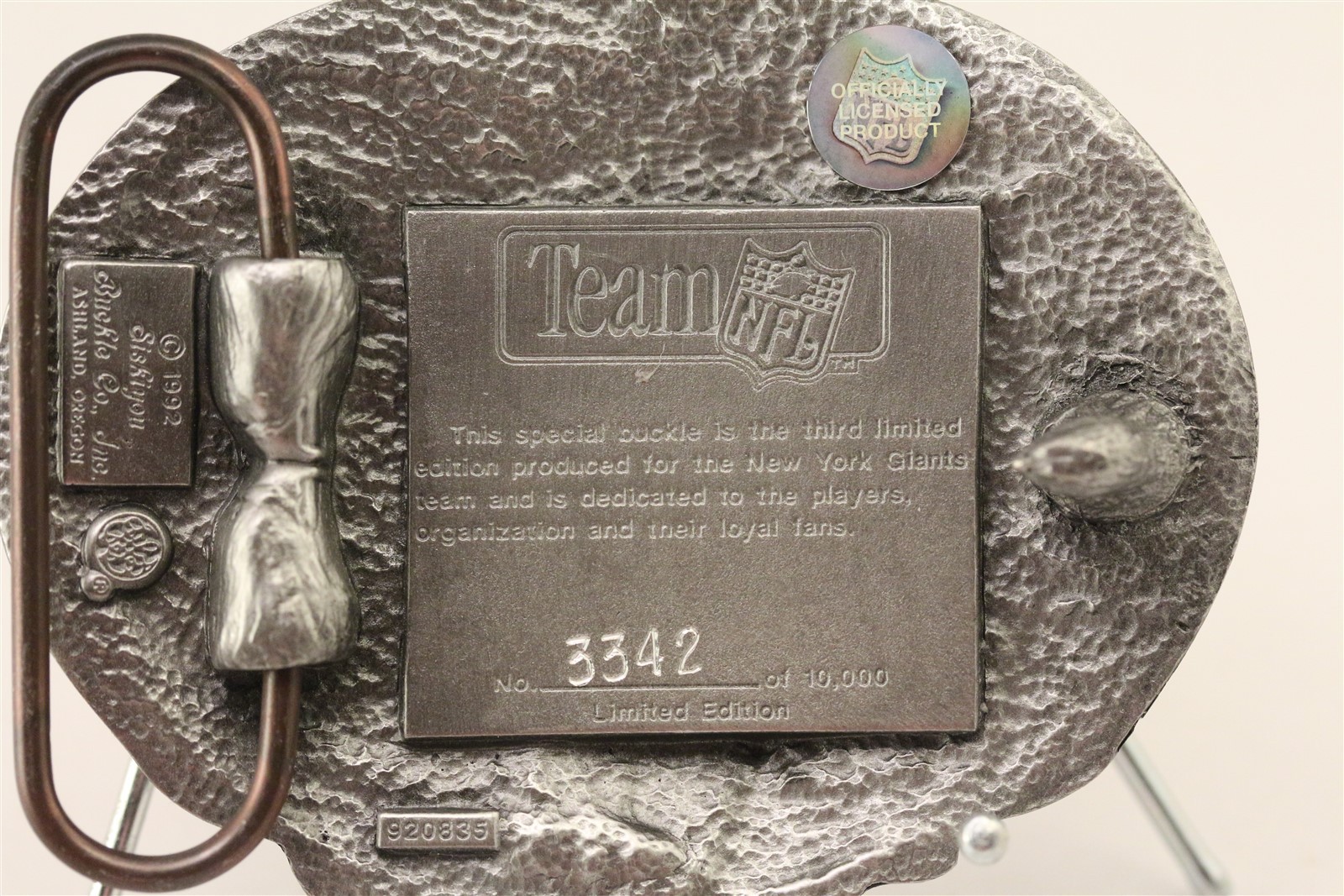 1992 Siskiyou Belt Buckle Co Limited Edition Giants Never Used