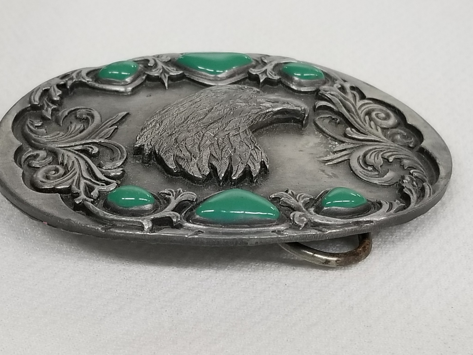 VTG 1992 Arroyo Grande Buckle Co. Eagle Head With Stones Belt Buckle Shelf V4