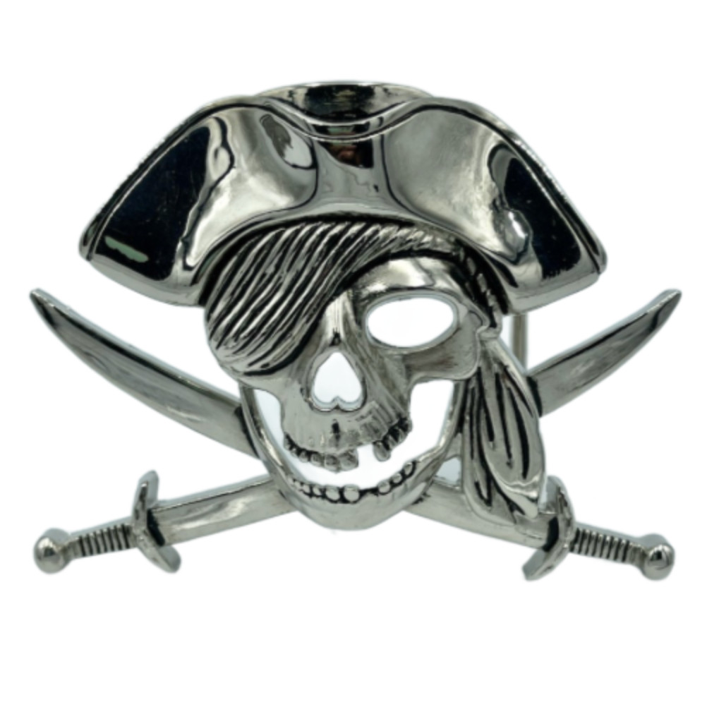 Sea Pirate Skull Skeleton Ship Flag Sword Knife Belt Buckle Boucle De Ceinture