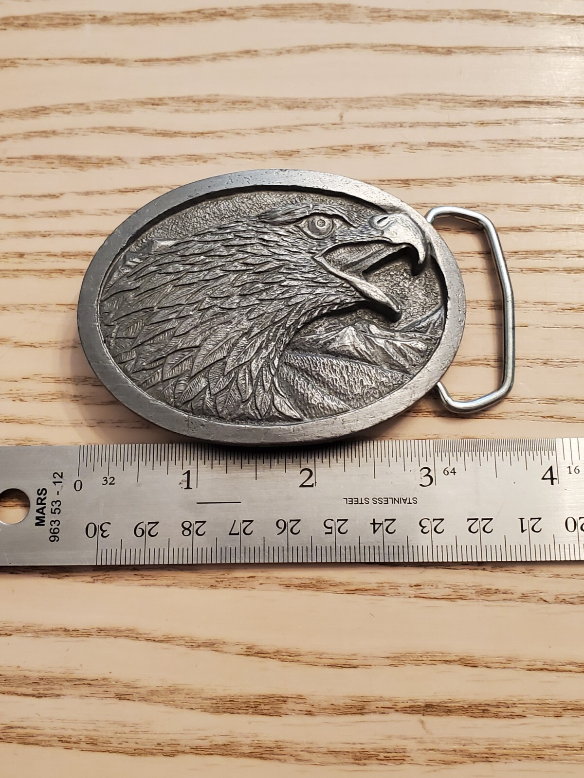VTG Eagle Head Belt Buckle #1873 By Tandy Leather Company Made In USA Year 1986